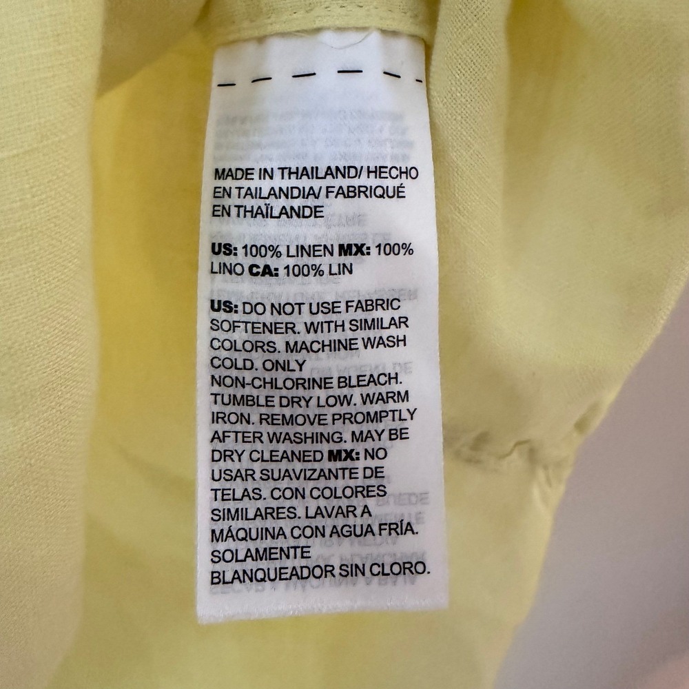 Chico's 100% Linen Size 4 Yellow No-Iron FreshChic Sleeveless Tunic Top - Picture 4 of 5